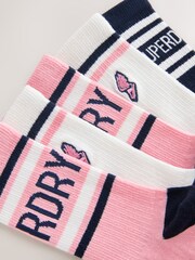 وردي/أزرق داكن/أبيض - Superdry Socks 3 Pack - صورة 7 من 8
