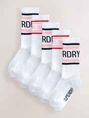Superdry White/Black Socks 5 Pack - Image 1 of 8