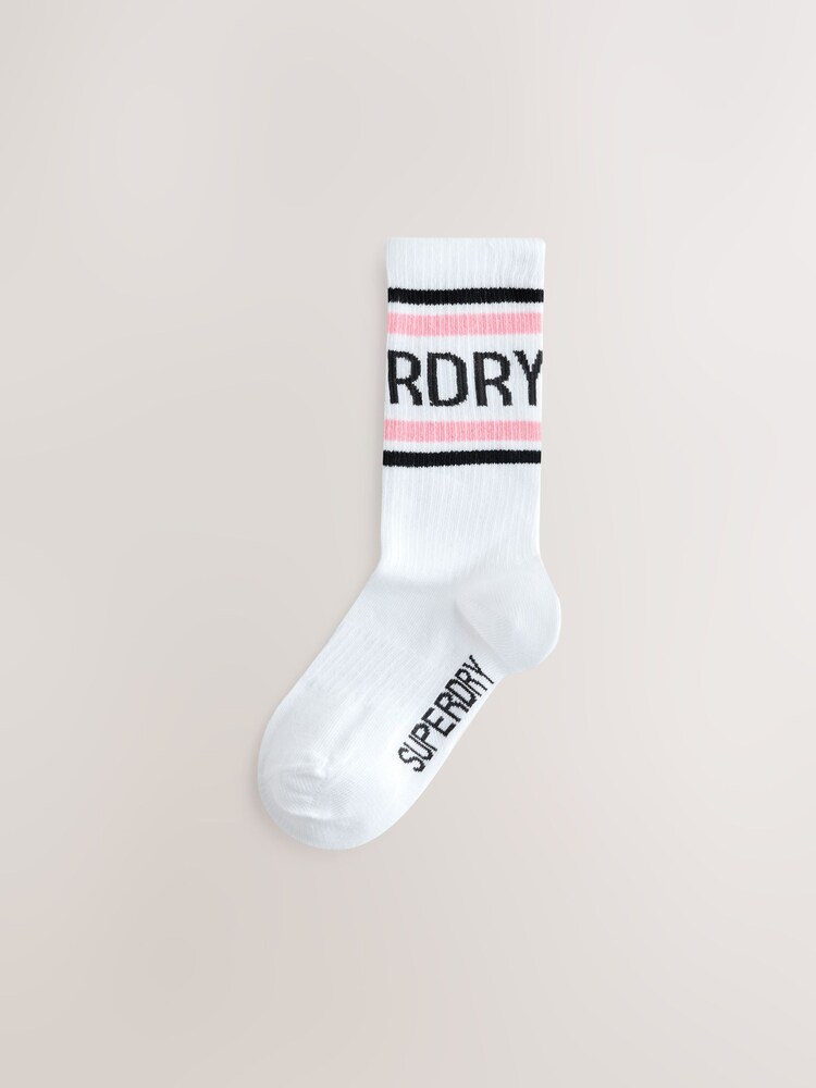 Superdry White/Black Socks 5 Pack - Image 2 of 8