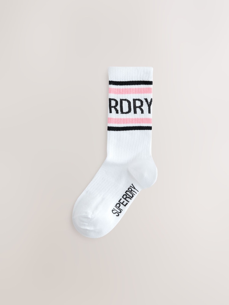 Superdry White/Black Socks 5 Pack - Image 2 of 8 Superdry White/Black Socks 5 Pack - Image 2 of 8