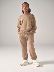 Superdry Tan Brown Sweatshirt & Joggers Set - Image 1 of 7