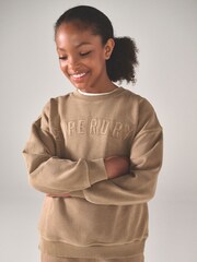 Superdry Tan Brown Sweatshirt & Joggers Set - Image 4 of 7