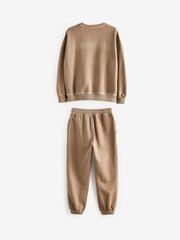 Superdry Tan Brown Sweatshirt & Joggers Set - Image 6 of 7