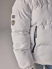 Superdry White Sports Puffer Coat - Image 3 of 4