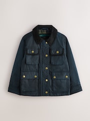 Superdry Navy Wax Jacket - Image 1 of 7