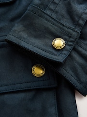Superdry Navy Wax Jacket - Image 4 of 7