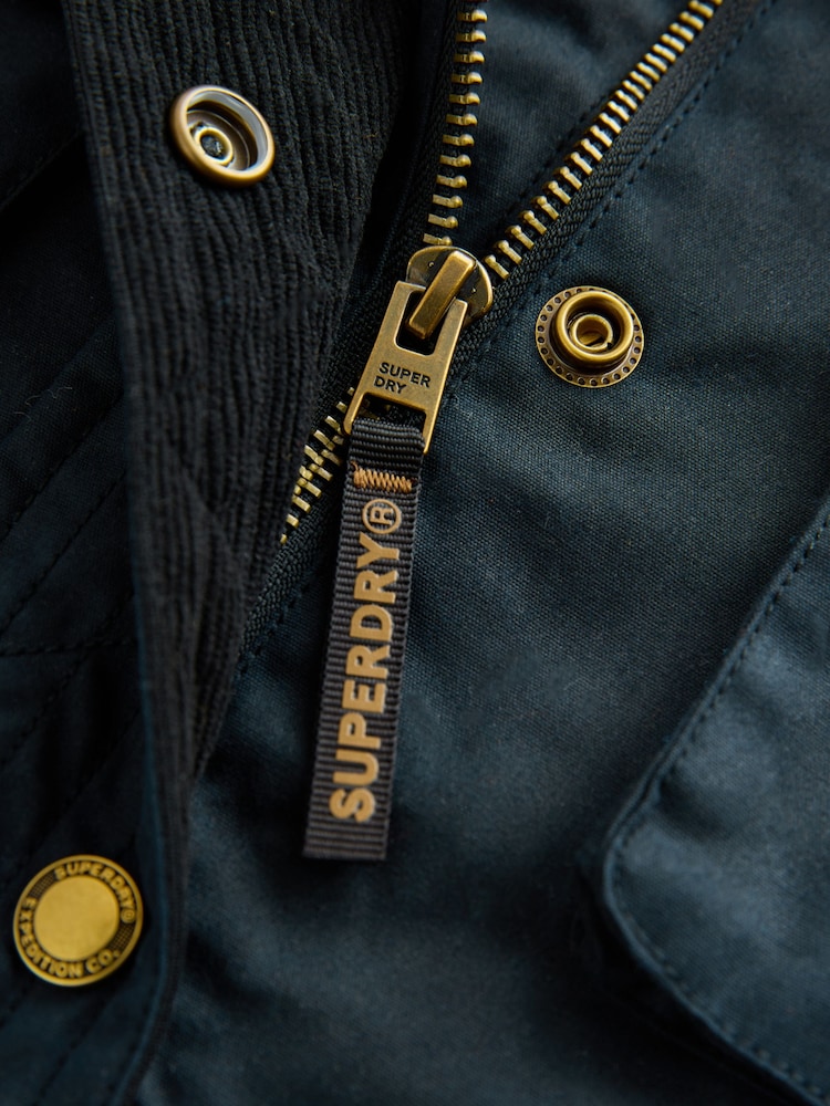 Superdry Navy Wax Jacket - Image 7 of 7