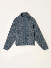 FatFace Blue Texture Floral Zip Through Fleece - Image 6 of 6