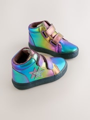 Multi Star Wide Fit (G) Touch Fasten High Top Trainers - Image 1 of 5