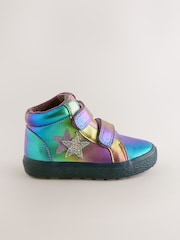 Multi Star Wide Fit (G) Touch Fasten High Top Trainers - Image 2 of 5