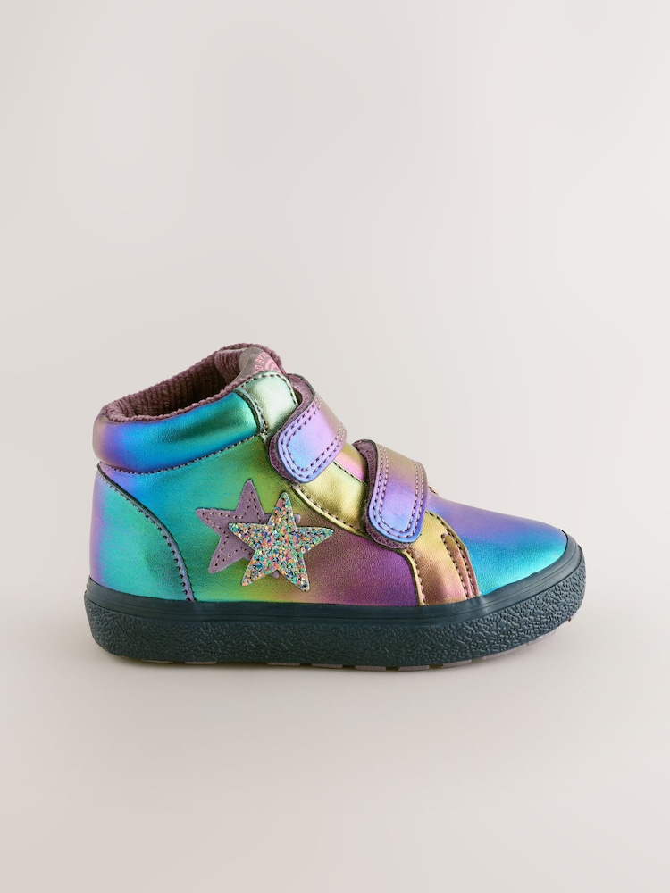 Multi Star Wide Fit (G) Touch Fasten High Top Trainers - Image 2 of 5