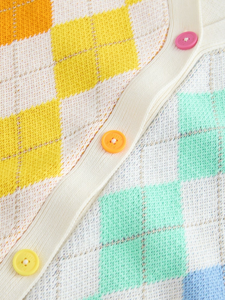 Little Bird by Jools Oliver Multi Adult Rainbow Knitted Argyle Cardigan - Image 10 of 10