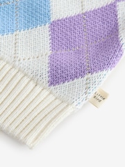 Little Bird by Jools Oliver Multi Adult Rainbow Knitted Argyle Cardigan - Image 9 of 10
