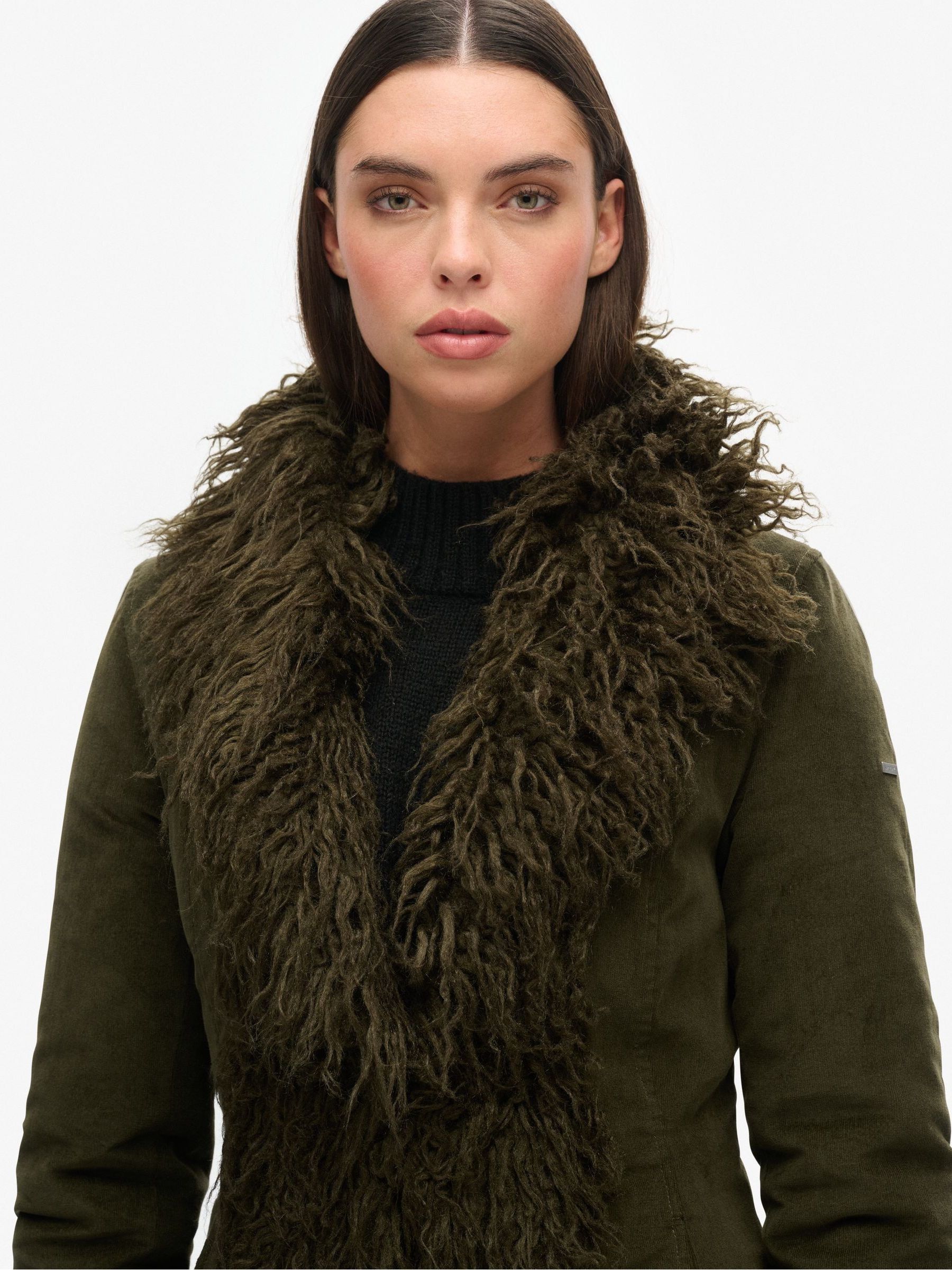t4423　SHAREEF ECO FUR LONG COAT HALFBOY - ECO FUR LONG COAT