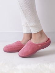 Totes Pink Isotoner Ladies Popcorn Mule Slippers - Image 1 of 5
