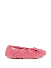 Totes Pink Isotoner Ladies Popcorn Ballet Slippers - Image 2 of 5