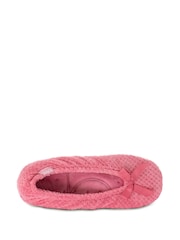 Totes Pink Isotoner Ladies Popcorn Ballet Slippers - Image 3 of 5
