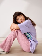 Pink Textured Flared Leggings (3-16yrs) - Image 1 of 9