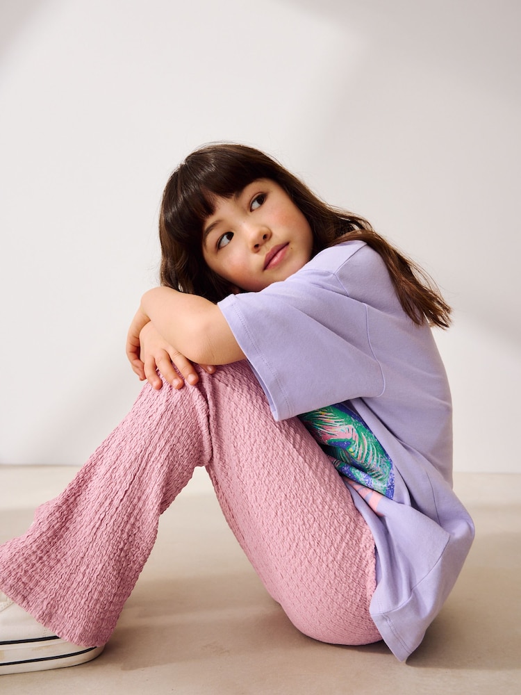Pink Textured Flared Leggings (3-16yrs) - Image 1 of 9