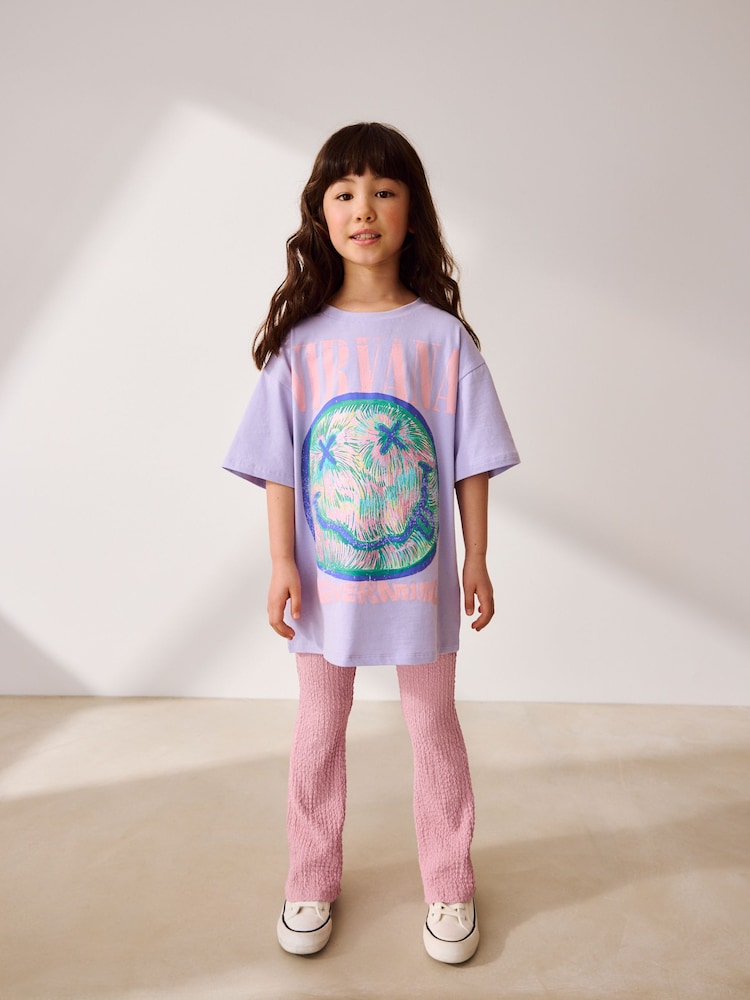 Pink Textured Flared Leggings (3-16yrs) - Image 2 of 9