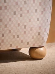 MADE.COM Nude Checked Velvet Ellio Storage Ottoman Bench - Image 2 of 5
