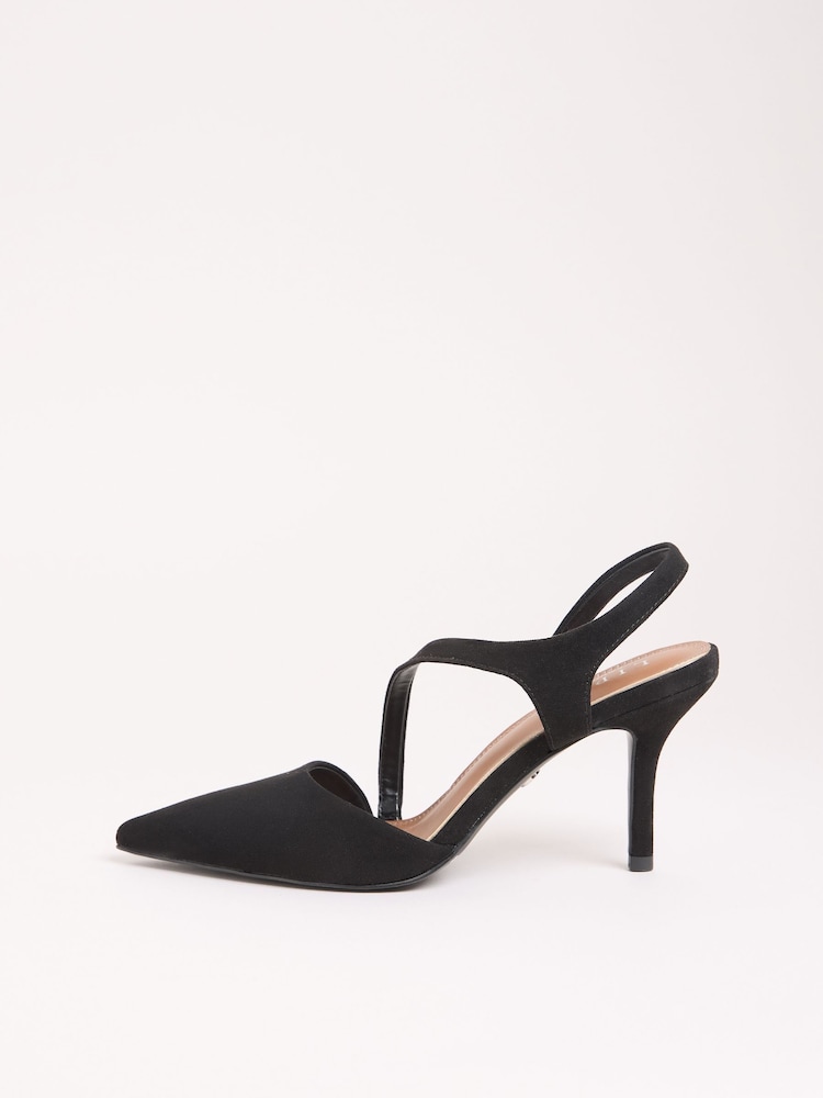 Lipsy Black Standard Fit Asymmetric Strap Court Shoes - Image 5 of 5