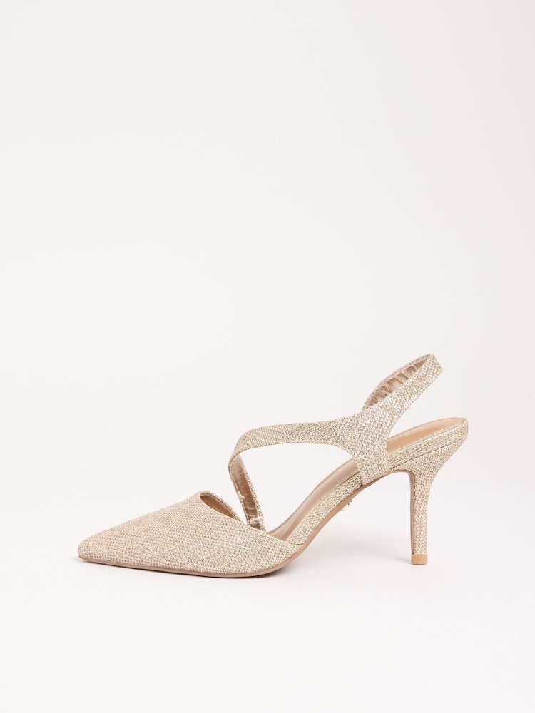 Lipsy Gold Standard Fit Asymmetric Strap Court Shoes - Image 5 of 5