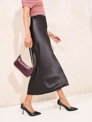 Lipsy Black Standard Fit Mid Heel Faux Leather Court Shoes - Image 2 of 5