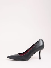 Lipsy Black Standard Fit Mid Heel Faux Leather Court Shoes - Image 5 of 5