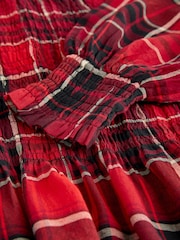 Red Check Smocked Long Sleeve Top - Image 8 of 8