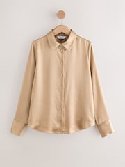 Gold Satin Long Sleeve Shirt - Image 1 of 3