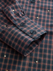 Xadrez azul marinho/vermelho - Camisa de manga comprida com detalhes em pedras preciosas - Imagem 4 de 5