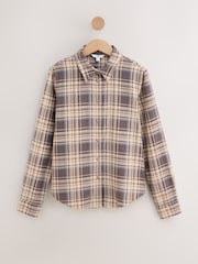 Brown/Cream Check Long Sleeve Corduroy Shirt - Image 1 of 3