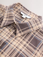 Brown/Cream Check Long Sleeve Corduroy Shirt - Image 2 of 3