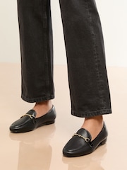 Lipsy Black Standard Fit Snaffle Faux Leather Loafers - Image 2 of 5