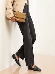 Lipsy Black Standard Fit Snaffle Faux Leather Loafers - Image 4 of 5
