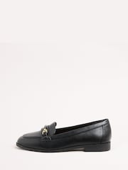 Lipsy Black Standard Fit Snaffle Bar Faux Leather Loafers - Image 5 of 5