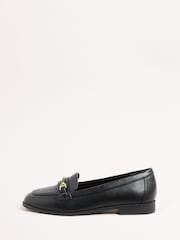 Lipsy Black Wide Fit Snaffle Bar Faux Leather Loafers - Image 5 of 5