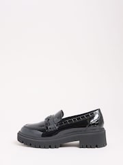 Lipsy Black Patent Chunky Penny Loafers - Image 5 of 5