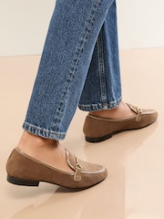 Lipsy Taupe Standard Fit Snaffle Faux Leather Loafers - Image 3 of 5