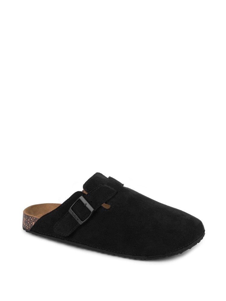 Totes Black Ladies Microsuede Clogs - Image 4 of 4