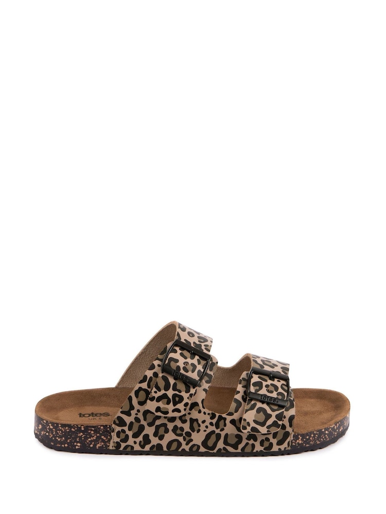 Totes Ladies PU Double Buckle Sliders - תמונה 1 מתוך 4
