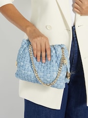 Dune London Blue Primrose S Small Woven Drawstring Bag - Image 1 of 5
