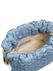 Dune London Blue Primrose S Small Woven Drawstring Bag - Image 5 of 5