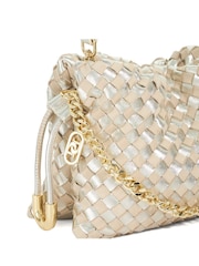 Dune London Gold Primrose S Small Woven Drawstring Bag - Image 4 of 5