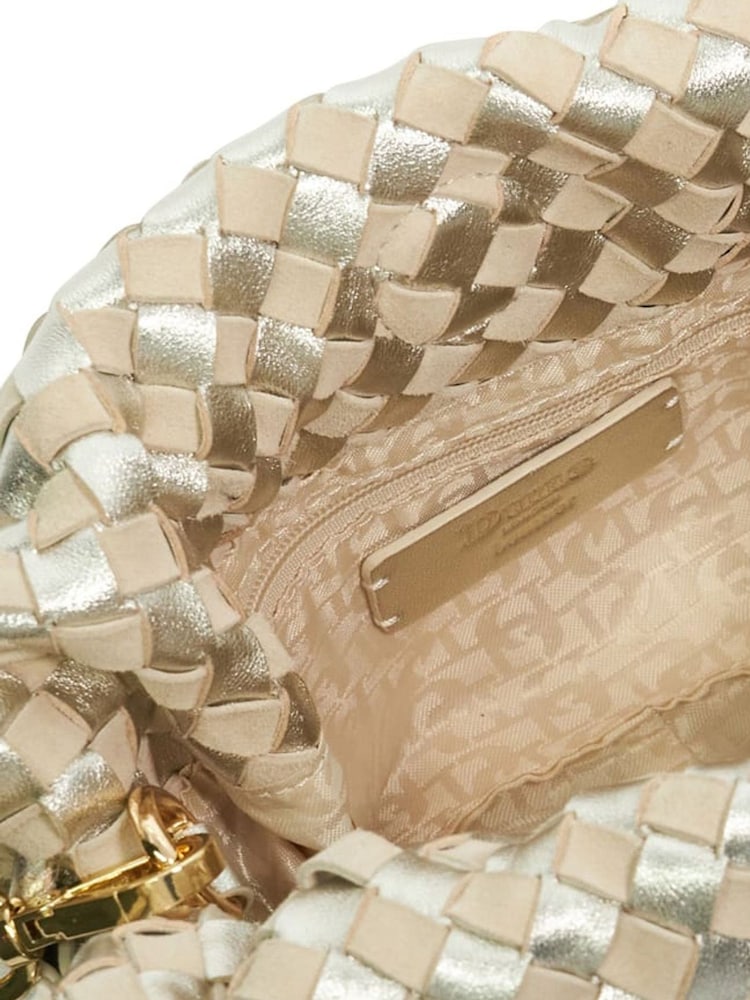 Dune London Gold Primrose S Small Woven Drawstring Bag - Image 5 of 5