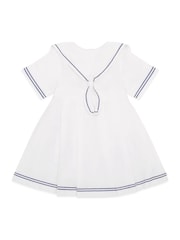 Emile Et Rose Linen style sailor 100% Cotton White Dress - Image 3 of 7