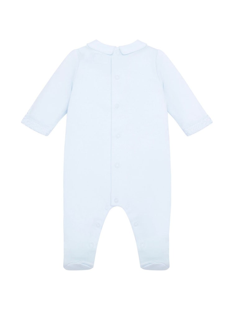 Emile Et Rose Blue 100% Cotton All-In-One With Diamond Emb Upper & Sleeve Trim - Image 3 of 4