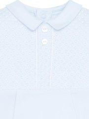 Emile Et Rose Blue 100% Cotton All-In-One With Diamond Emb Upper & Sleeve Trim - Image 4 of 4