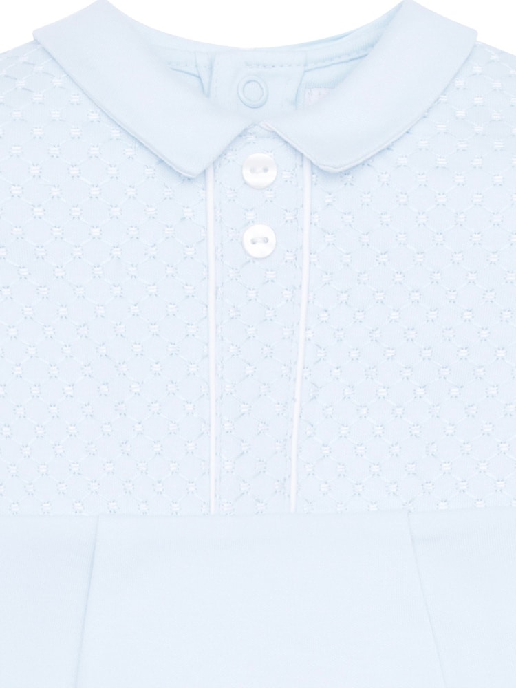 Emile Et Rose Blue 100% Cotton All-In-One With Diamond Emb Upper & Sleeve Trim - Imagen 4 de 4 Emile Et Rose Blue 100% Cotton All-In-One With Diamond Emb Upper & Sleeve Trim - Imagen 4 de 4